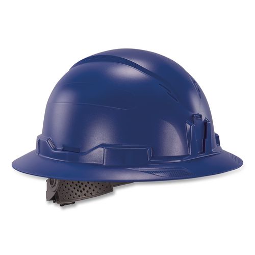 Skullerz 8963 Full Brim Class E Safety Helmet, 6-point Rachet Suspension, Full Brim, Blue