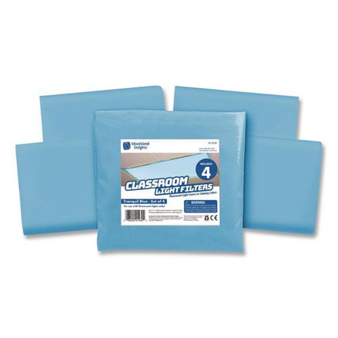 Fluorescent Light Filter Covers, Rectangular, 2 Ft X 4 Ft, Tranquil Blue, 4 Covers