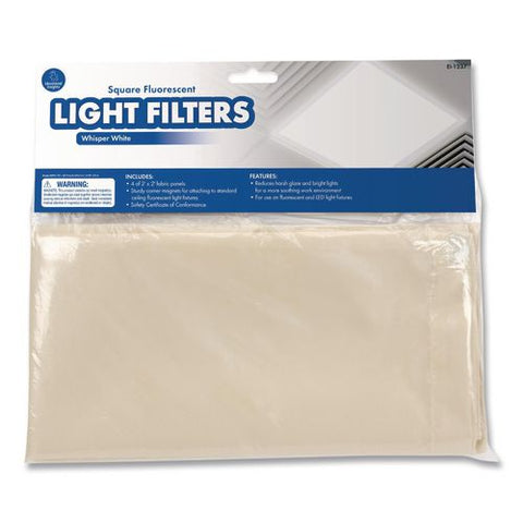 Fluorescent Light Filter Covers, Square, 2 Ft X 2 Ft, Whisper White, 4 Covers