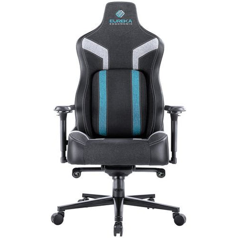 Python Ii Ergonomic Chair, Supports Up To 300 Lb, 18.88" To 22.83" Seat Height, Black Fabric Seat, Black/blue Fabric Back