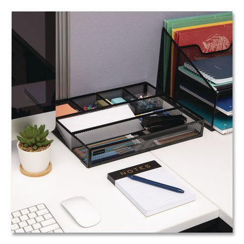 6-compartment Metal Drawer Organizer, 12 X 15 X 2.25, Black, 2/pack