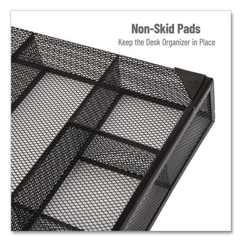 6-compartment Metal Drawer Organizer, 12 X 15 X 2.25, Black, 2/pack