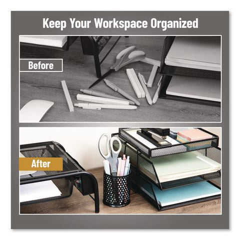 Metal Pen Holders, 3.25" Dia X 4"h, Black, 3/pack
