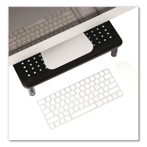 Adjustable Rectangular Monitor Stand, 14.5" X 9.25" X 4" To 5.5", Black, Supports 44 Lb, 2/pack