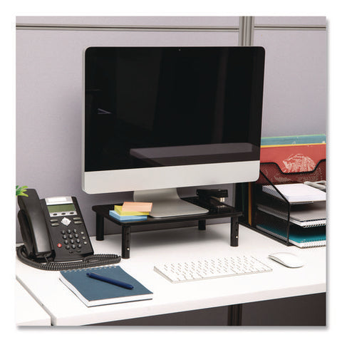 Adjustable Rectangular Monitor Stand, 14.5" X 9.25" X 4" To 5.5", Black, Supports 44 Lb, 2/pack