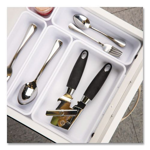 Eight-piece Plastic Drawer Organizer, White