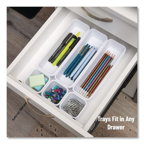 Eight-piece Plastic Drawer Organizer, White