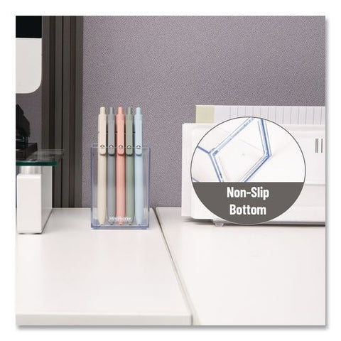 Plastic Pen Cup Holder, 2.5" X 2.5" X 4", Clear
