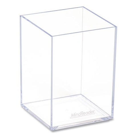 Plastic Pen Cup Holder, 2.5" X 2.5" X 4", Clear