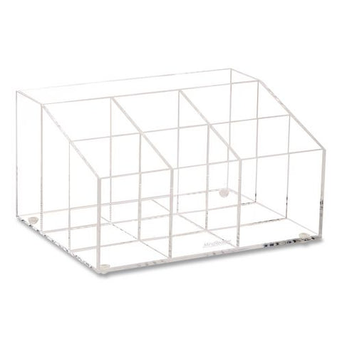 7-compartment Desk Tray, 8.5 X 6.5 X 4.75, Clear, Acrylic