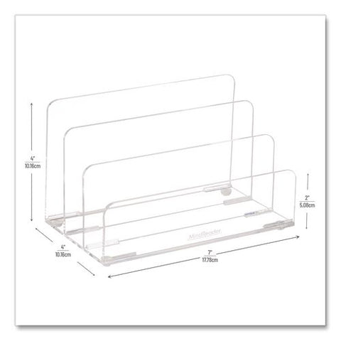 3-compartment Acrylic Desk Organizer, 7" X 4" X 4", Clear