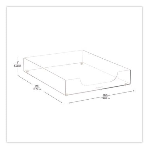 Acrylic Desk Tray, 10.25" X 12.5" X 2", Clear