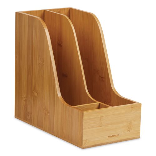 Three-compartment Desk Organizer, Letter Size, 11 X 6 X 10, Brown