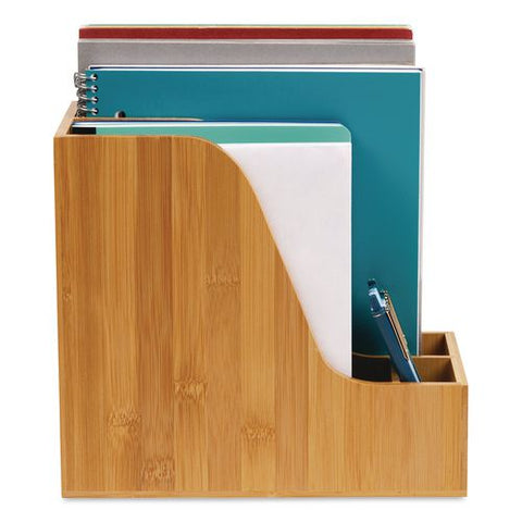 Three-compartment Desk Organizer, Letter Size, 11 X 6 X 10, Brown