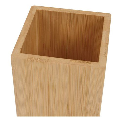 Wood Pen Cup Holder, 3.5" X 3.5" X 3.88", Brown