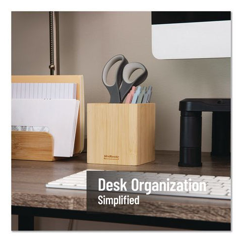 Wood Pen Cup Holder, 3.5" X 3.5" X 3.88", Brown