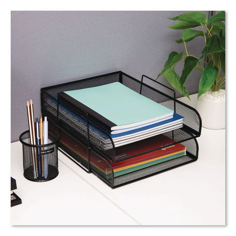 Four-tier Stackable Desk Tray, Letter Size, 13.5 X 10.5 X 11.25, Black