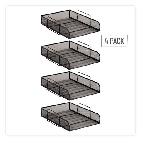Four-tier Stackable Desk Tray, Letter Size, 13.5 X 10.5 X 11.25, Black