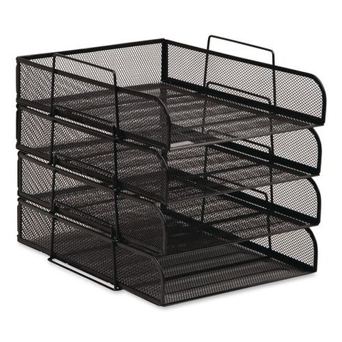 Four-tier Stackable Desk Tray, Letter Size, 13.5 X 10.5 X 11.25, Black