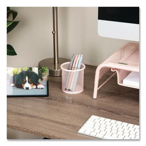 Metal Pen Holder, 3.5" X 3.5" X 3.75", Pink, 3 Pieces/set