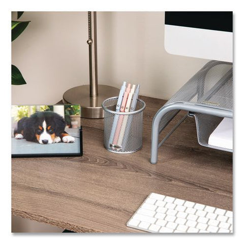 Metal Pen Holder, 3.5" X 3.5" X 3.75", Silver, 3 Pieces/set