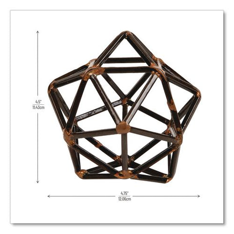 Metal Geometric Sculpture, 4.75 X 4.75 X 4.5, Black/bronze