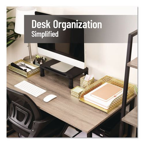 Metal Desk Organizer Set, Gold, 4 Pieces