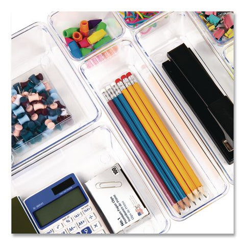 Plastic Drawer Organizer Set, 8 Compartments, Clear