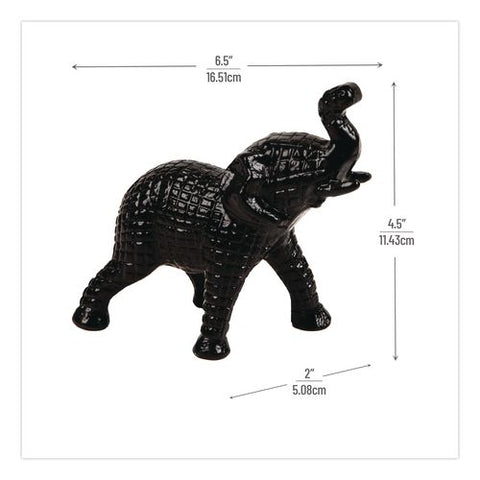 Lucky Wealth Elephant Figurine, 2 X 6.5 X 4.5, Black