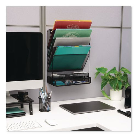 7-compartment Metal Desk Shelf, 12.5 X 4 X 16.5, Black