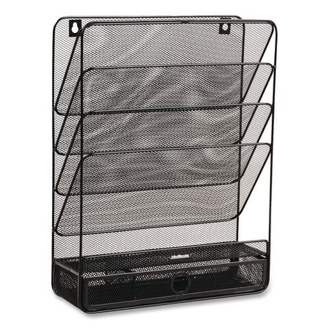 7-compartment Metal Desk Shelf, 12.5 X 4 X 16.5, Black