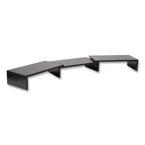 Adjustable Dual Monitor Stand, 18.1 To 51.25 X 9.25 X 4.75, Black, Supports 44 Lbs