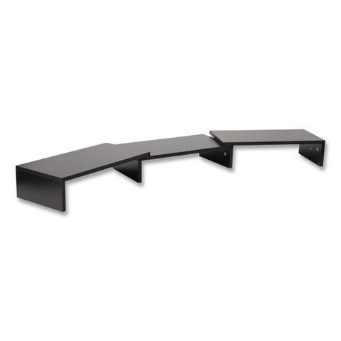 Adjustable Dual Monitor Stand, 18.1 To 51.25 X 9.25 X 4.75, Black, Supports 44 Lbs