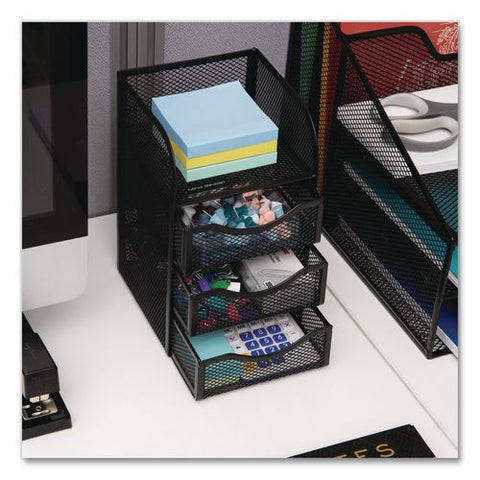 4-compartment Metal Desk Organizer, 4.75 X 5 X 8, Black