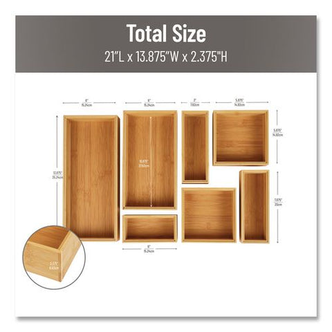 Mind Reader Desk Organizer Set, Brown, Rayon, 7 Pieces