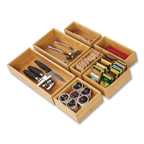 Mind Reader Desk Organizer Set, Brown, Rayon, 7 Pieces