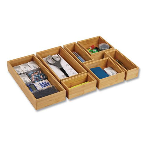 Mind Reader Desk Organizer Set, Brown, Rayon, 7 Pieces