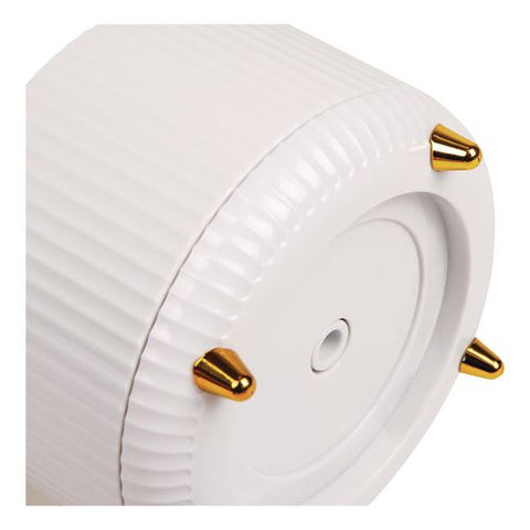 Five-compartment Rotating Plastic Pen Holder, 5.74" Dia X 4.75" H, White