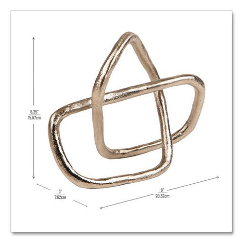 Geometric Infinity Sculpture, 3 X 8 X 6.25, Gold