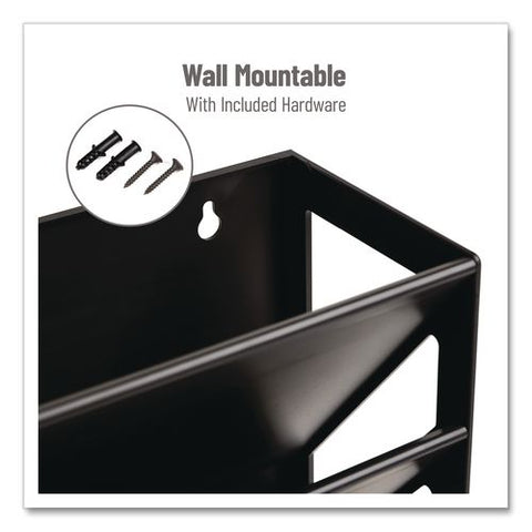 5-compartment Plastic Mountable Wall File, 5 Sections, Letter Size, 13 X 4.25 X 16, Black