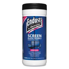 Antistatic Screen Cleaning Wipes, Premoistened, 5 X 7, Clean Scent, White, 70/canister