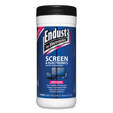 Antistatic Screen Cleaning Wipes, Premoistened, 5 X 7, Clean Scent, White, 70/canister