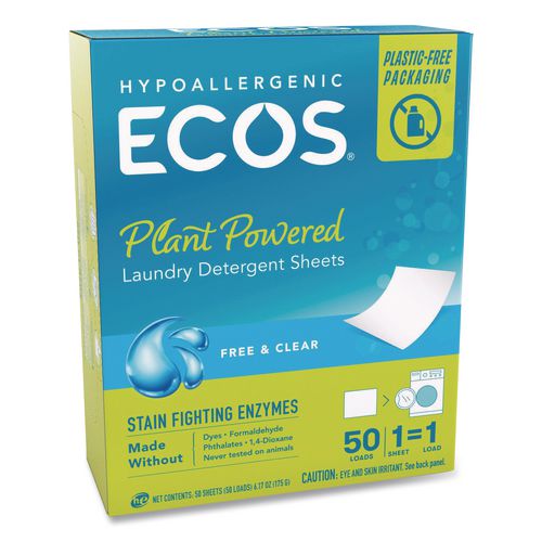 Liquidless Laundry Detergent Sheets, Free And Clear, 50 Sheets/box