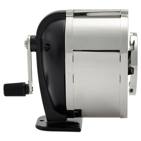 Ks Manual Classroom Pencil Sharpener, Table/wall-mount Design, Manually-powered, 2.75 X 4.75 X 4.25, Black/nickel