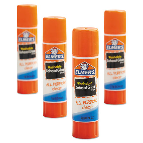 Washable School Glue Sticks, 0.21 Oz, Applies And Dries Clear, 8/pack