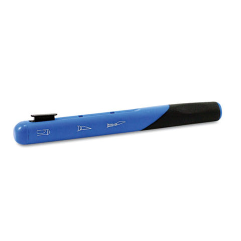 Retract-a-blade Knife, #11 Blade, 5.25" Plastic Handle, Blue/black