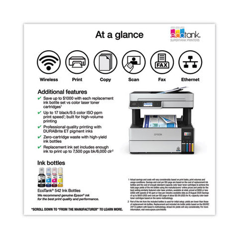 Ecotank Pro Et-5170 All-in-one Supertank Printer, Copy/fax/print/scan