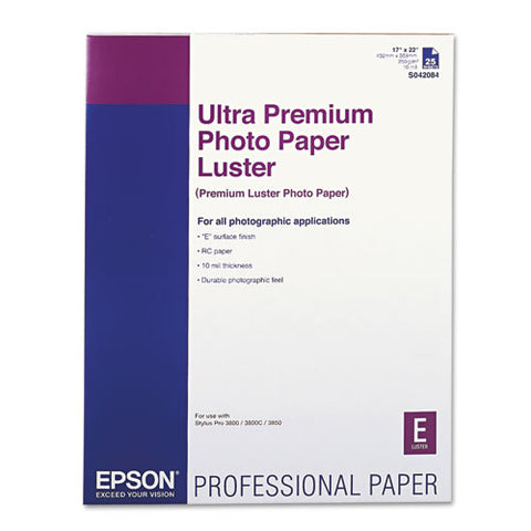 Ultra Premium Photo Paper, 10 Mil, 17 X 22, Luster White, 25/pack