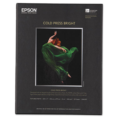 Cold Press Bright Fine Art Paper, 21mil, 8.5 X 11, Textured Matte White, 25/pack