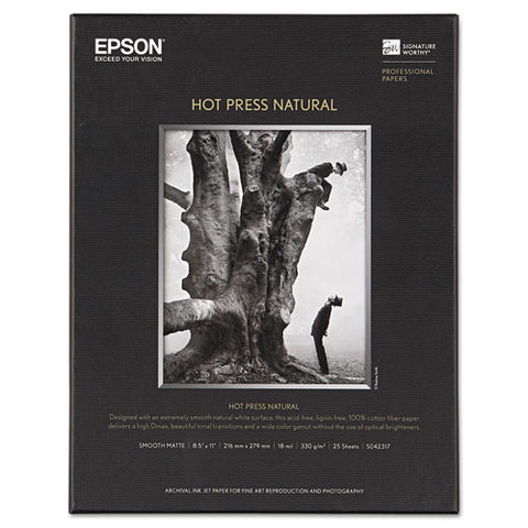 Hot Press Fine Art Paper, 17 Mil, 8.5 X 11, Smooth Matte Natural, 25/pack